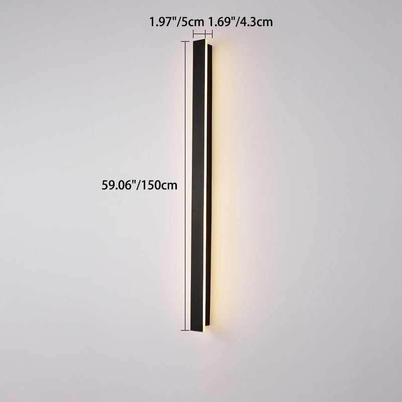 Moderne minimalistisk lang rektangulær aluminium akryl LED vegglampe for hage | Skanto