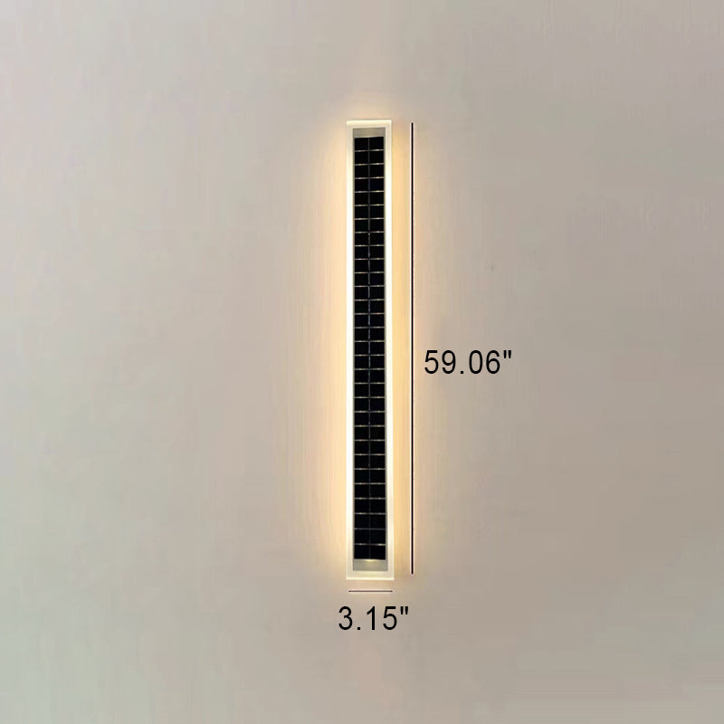 Minimalist Utendørs Solrektangulær Strip Vanntett Patio LED Vegglampe | Skanto