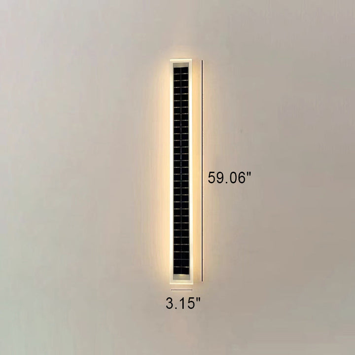 Minimalist Utendørs Solrektangulær Strip Vanntett Patio LED Vegglampe | Skanto