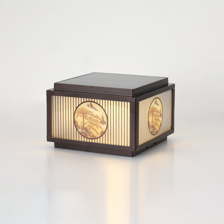 Moderne minimalistiske solvanntette firkantede aluminiums glass LED post hodelys for hage | Skanto