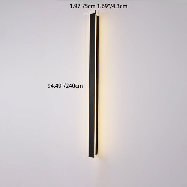Moderne minimalistisk lang rektangulær aluminium akryl LED vegglampe for hage | Skanto