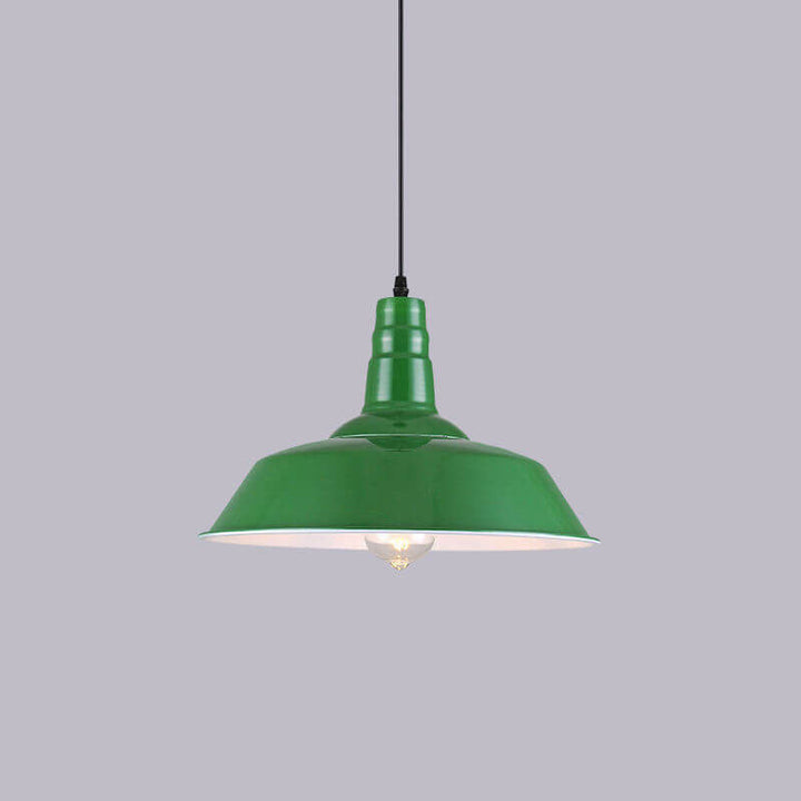 Skanto | RetroDome Industriell Vintage Pendellampe | Grønn Jernkuppel Design | Enkelt Lys | Rustikk Takbelysning
