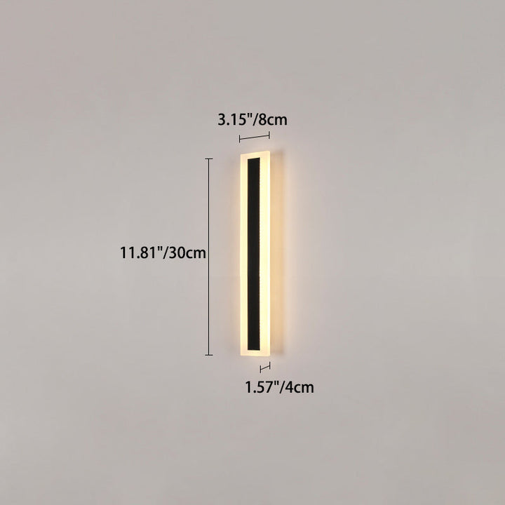 Moderne minimalistisk lang rektangulær aluminium akryl LED vegglampe for hage | Skanto