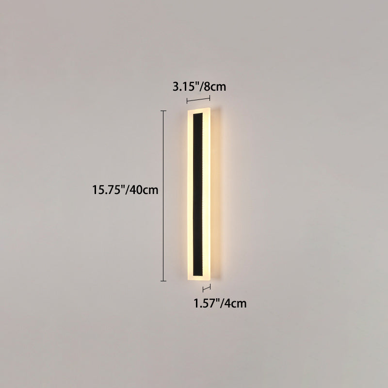 Moderne minimalistisk lang rektangulær aluminium akryl LED vegglampe for hage | Skanto