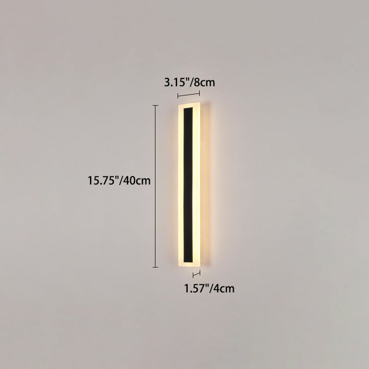 Moderne minimalistisk lang rektangulær aluminium akryl LED vegglampe for hage | Skanto