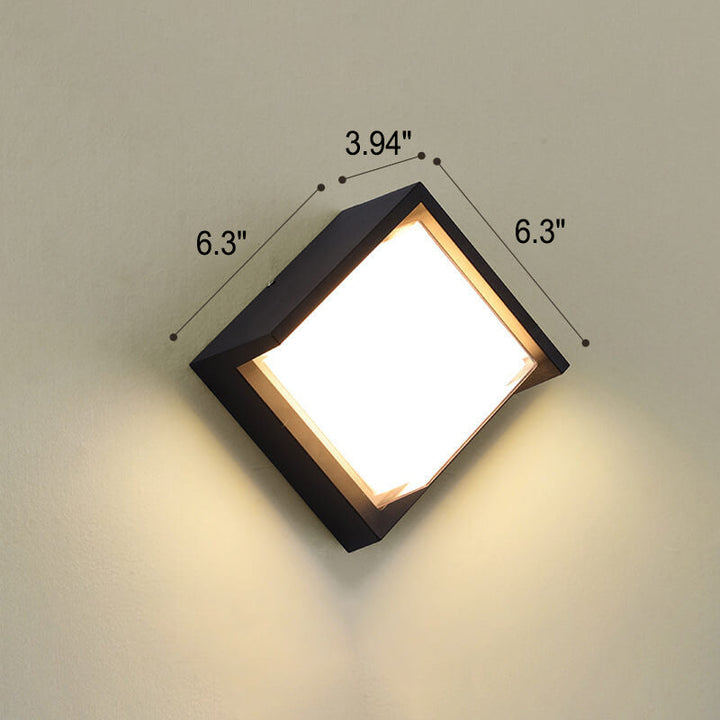 Moderne Kreativ Geometri Aluminium Utendørs Vanntett LED Vegglykt Lampe | Skanto