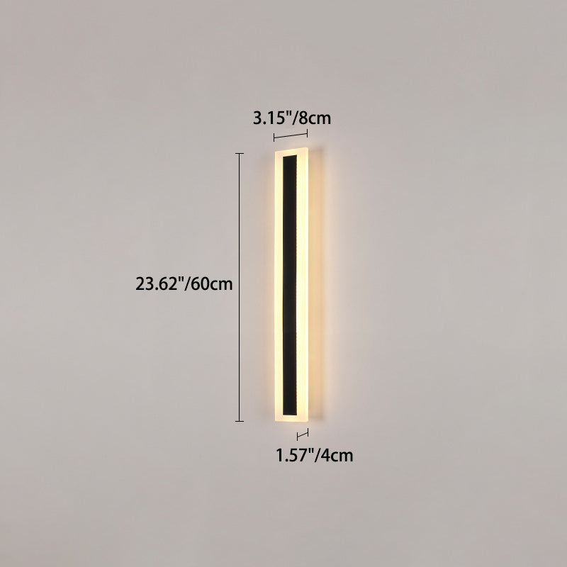 Moderne minimalistisk lang rektangulær aluminium akryl LED vegglampe for hage | Skanto