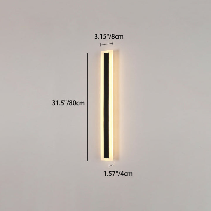Moderne minimalistisk lang rektangulær aluminium akryl LED vegglampe for hage | Skanto