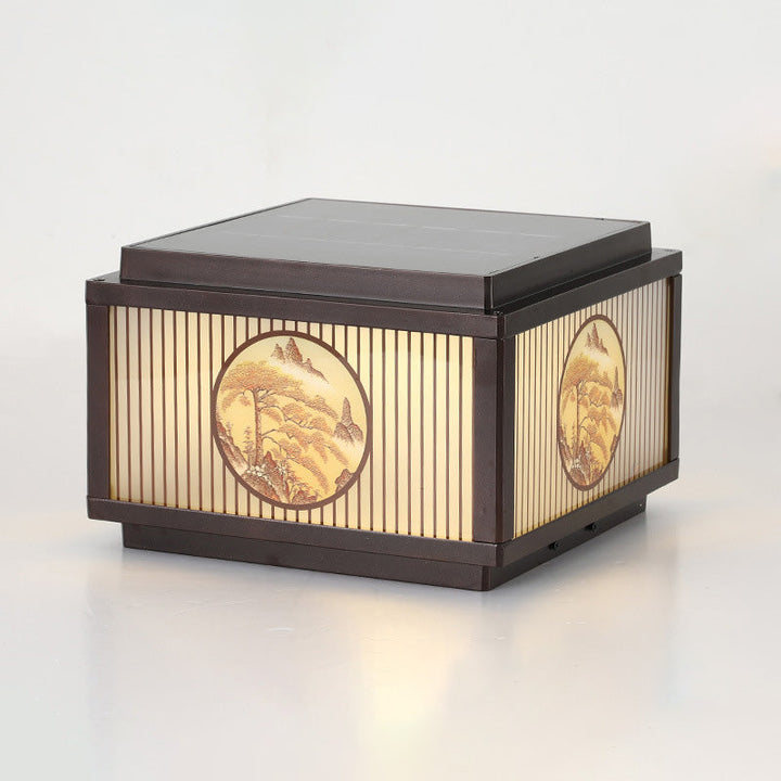 Moderne minimalistiske solvanntette firkantede aluminiums glass LED post hodelys for hage | Skanto