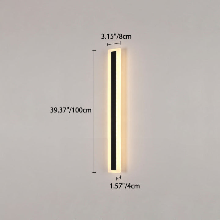 Moderne minimalistisk lang rektangulær aluminium akryl LED vegglampe for hage | Skanto