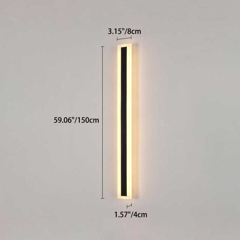 Moderne minimalistisk lang rektangulær aluminium akryl LED vegglampe for hage | Skanto