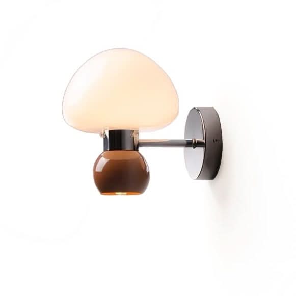 Skanto | Cream Colored Glass Mushroom Wall Lamp