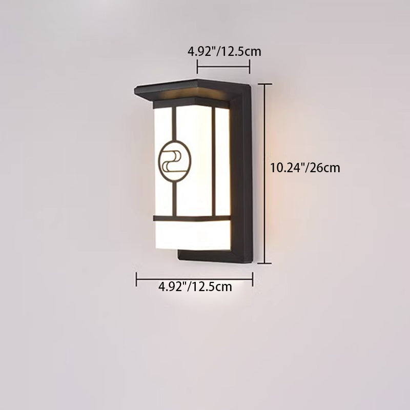 Moderne Industriell Kuboid Aluminium Akryl LED Vanntett Utendørs Vegglampe For Utendørs Patio | Skanto