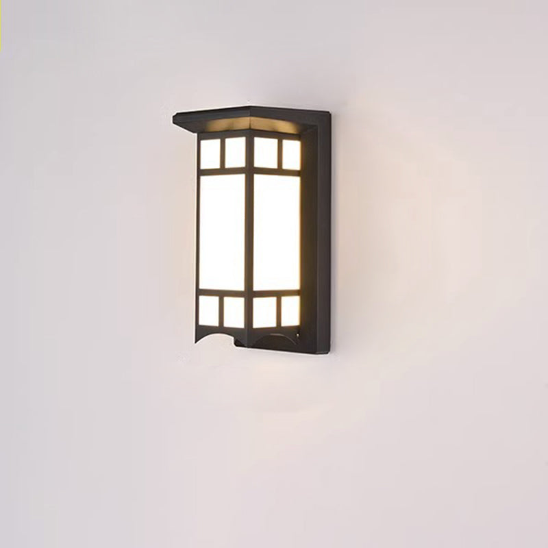 Moderne Industriell Kuboid Aluminium Akryl LED Vanntett Utendørs Vegglampe For Utendørs Patio | Skanto