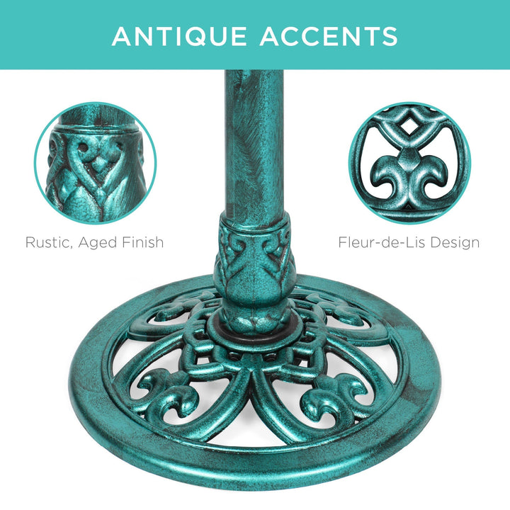 Skanto | Fuglebad for hagen med Fleur-de-Lis dekorasjon
