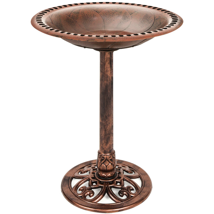 Skanto | Fuglebad for hagen med Fleur-de-Lis dekorasjon
