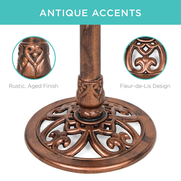 Skanto | Fuglebad for hagen med Fleur-de-Lis dekorasjon