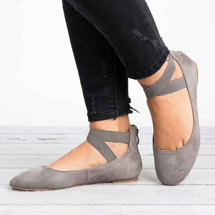 Skanto | Kvinner Pu Nubuck Flate Casual Ballerina Sko