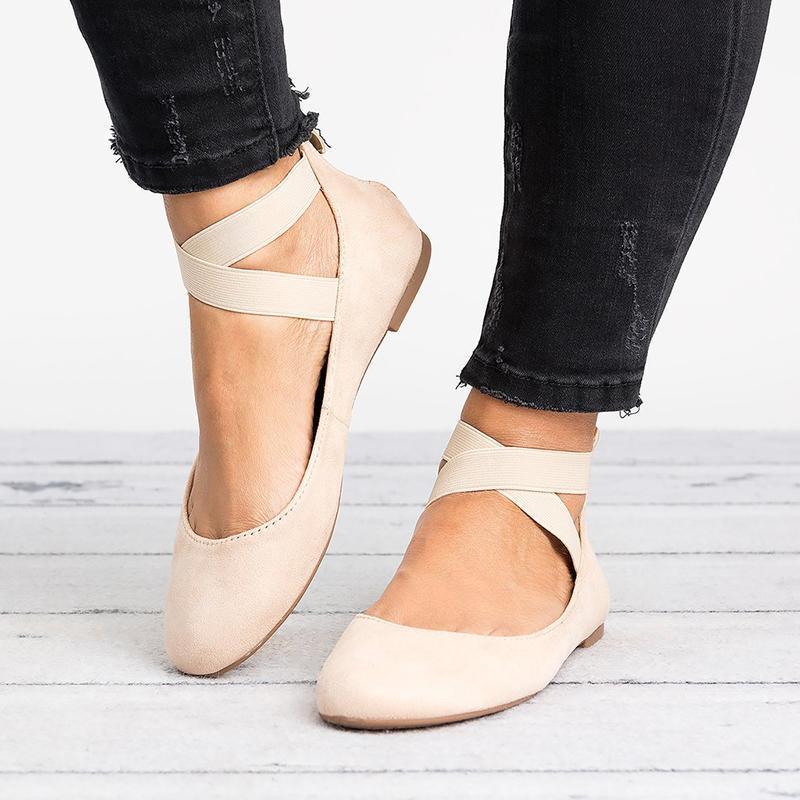 Skanto | Kvinner Pu Nubuck Flate Casual Ballerina Sko