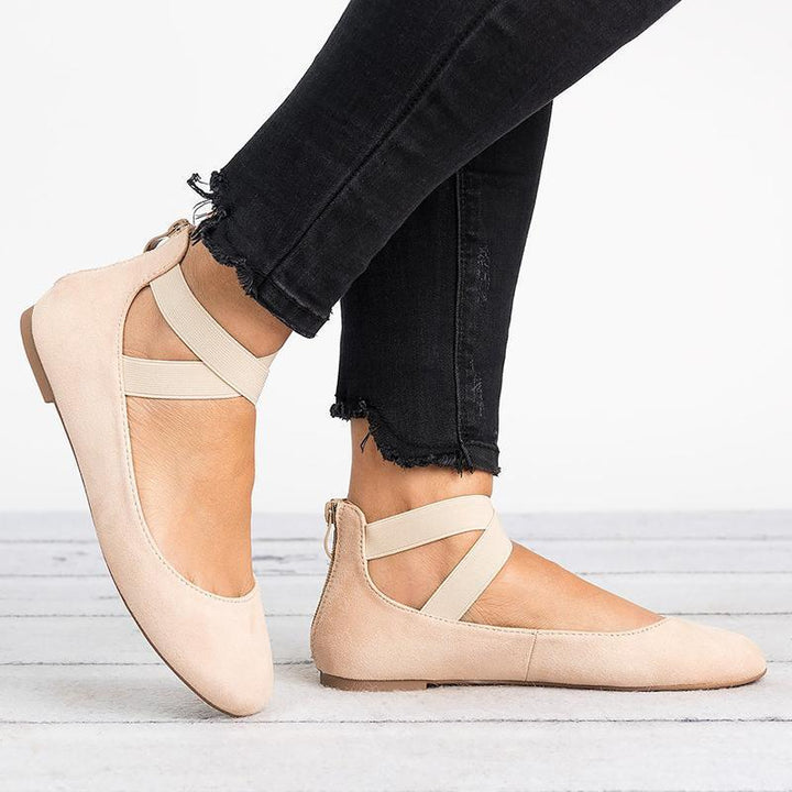 Skanto | Kvinner Pu Nubuck Flate Casual Ballerina Sko