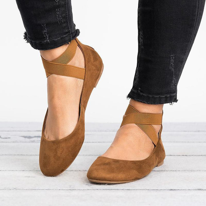 Skanto | Kvinner Pu Nubuck Flate Casual Ballerina Sko