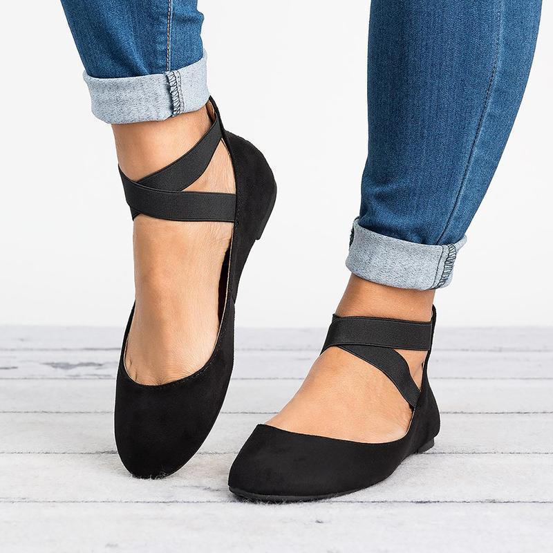 Skanto | Kvinner Pu Nubuck Flate Casual Ballerina Sko