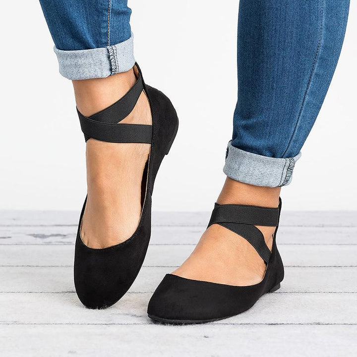 Skanto | Kvinner Pu Nubuck Flate Casual Ballerina Sko