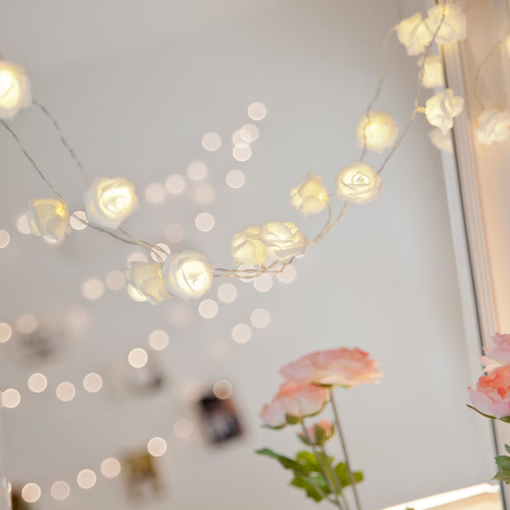 Skanto | 30 LED Rose Fe Fairy Lights varm hvit