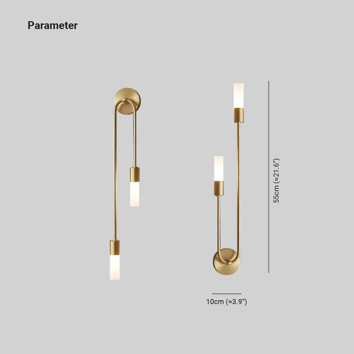 Moderne LED Vegglampe Gull – Slim 2-lys Stikk Vegglampe for Stue og Soverom | Skanto