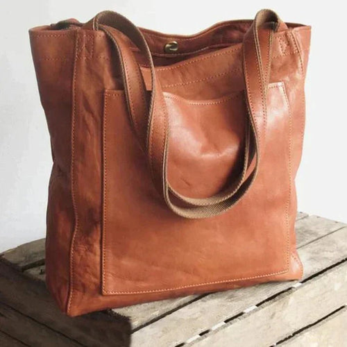 Strapazierfähige Schultertasche aus weichem Echtleder