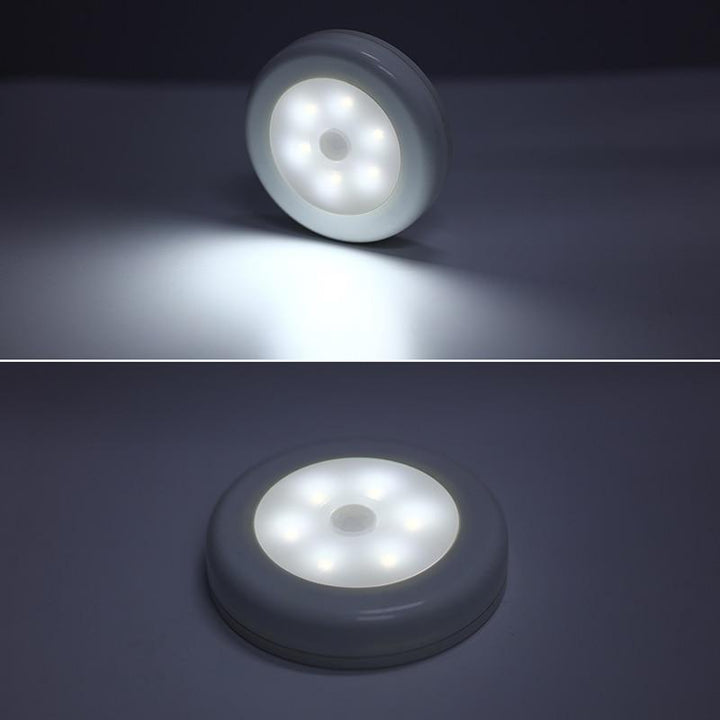 Skanto | IcoolGadgets Infrarød PIR Bevegelsessensor 6 Led Nattlys Trådløs Detektorlampa Vegglampe Lys Automatisk På/Av Klesskap Batteridrevet