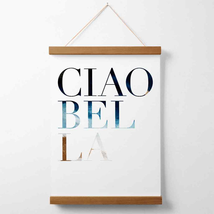 Abstrakt kunsttrykk med sitat, plakat og oppheng – Ciao Bella