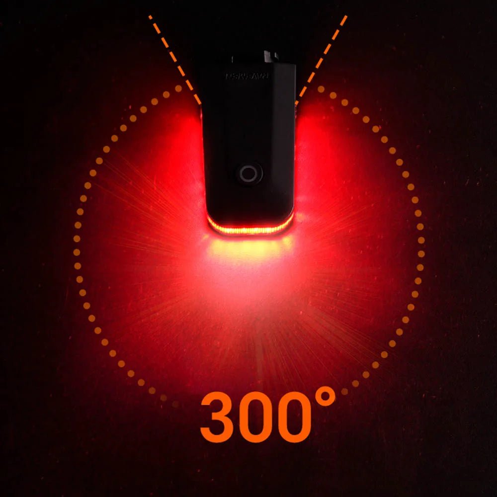 Skanto | USB oppladbart baklys for sykkel med automatisk bremsesensor og 300° synlighet
