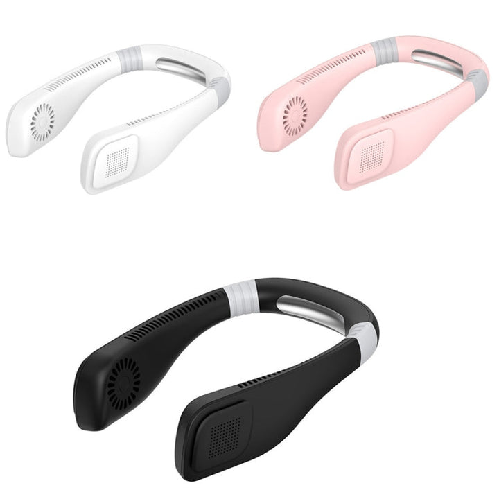 Håndfri Mini USB Nakke Vifte - Oppladbar Bærbar Hodetelefon Design Bærbar Nakkerem Vifte, 3 Nivå Luftstrøm, 360 Grad Gratis Rotasjon Perfekt for Sport, Kontor og Utendørs (Hvit) | Skanto