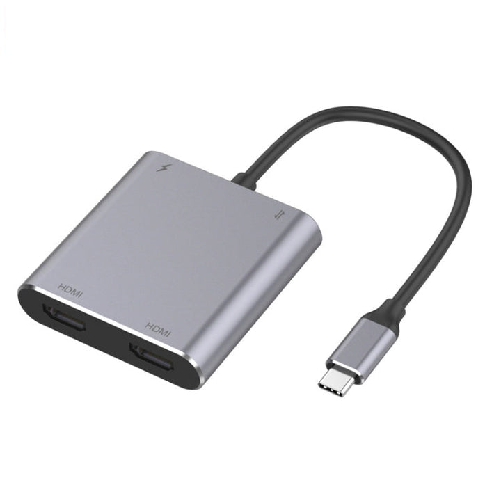 Skanto | 4 i 1 Type-C til Dual HDMI + USB + Type-C HUB Adapter