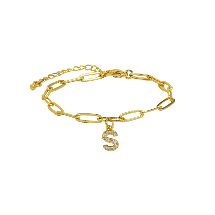 Skanto | Delikat papirklips bokstavinitial armbånd