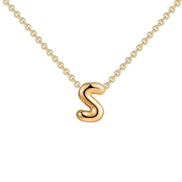 Skanto | Dainty Bubble Letter Initial Necklace