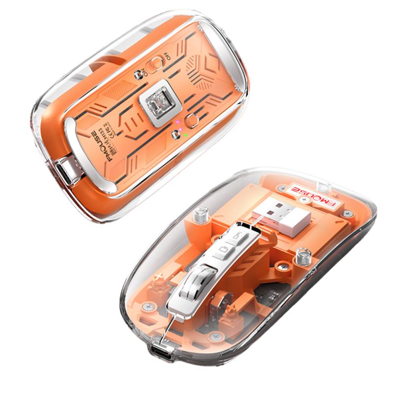 Norvo | Stille Gjennomsiktig Klar Klikk Trådløs Mus