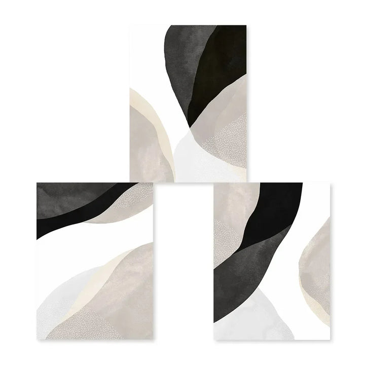 Black White Gray Minimalist Abstract Wall Art Fine Art Canvas Prints Neutral Colors Pictures for Living Room Bedroom Home Office Decor | Skanto