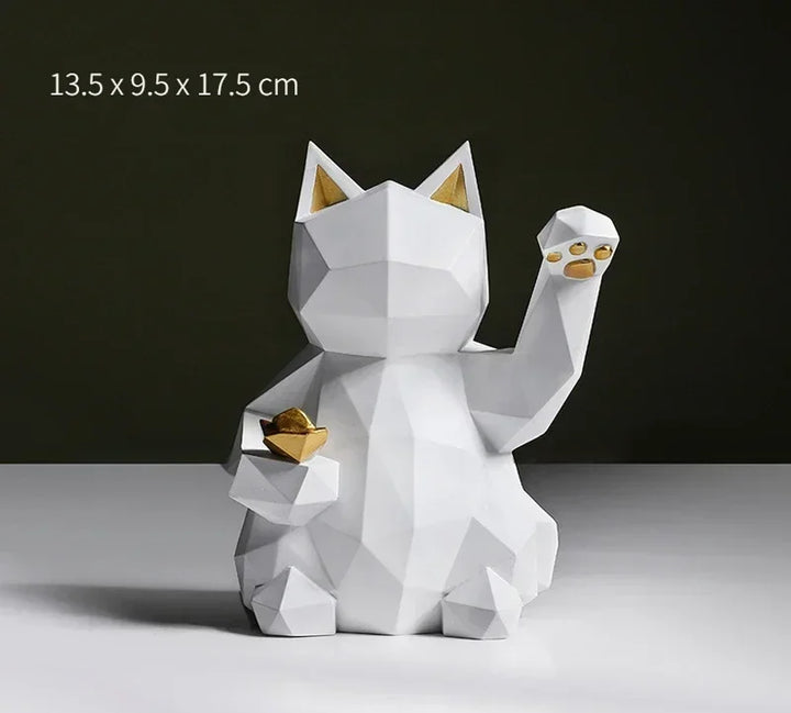 Nordic Minimalisme Geometri Lykke Katt Statuer | Skanto