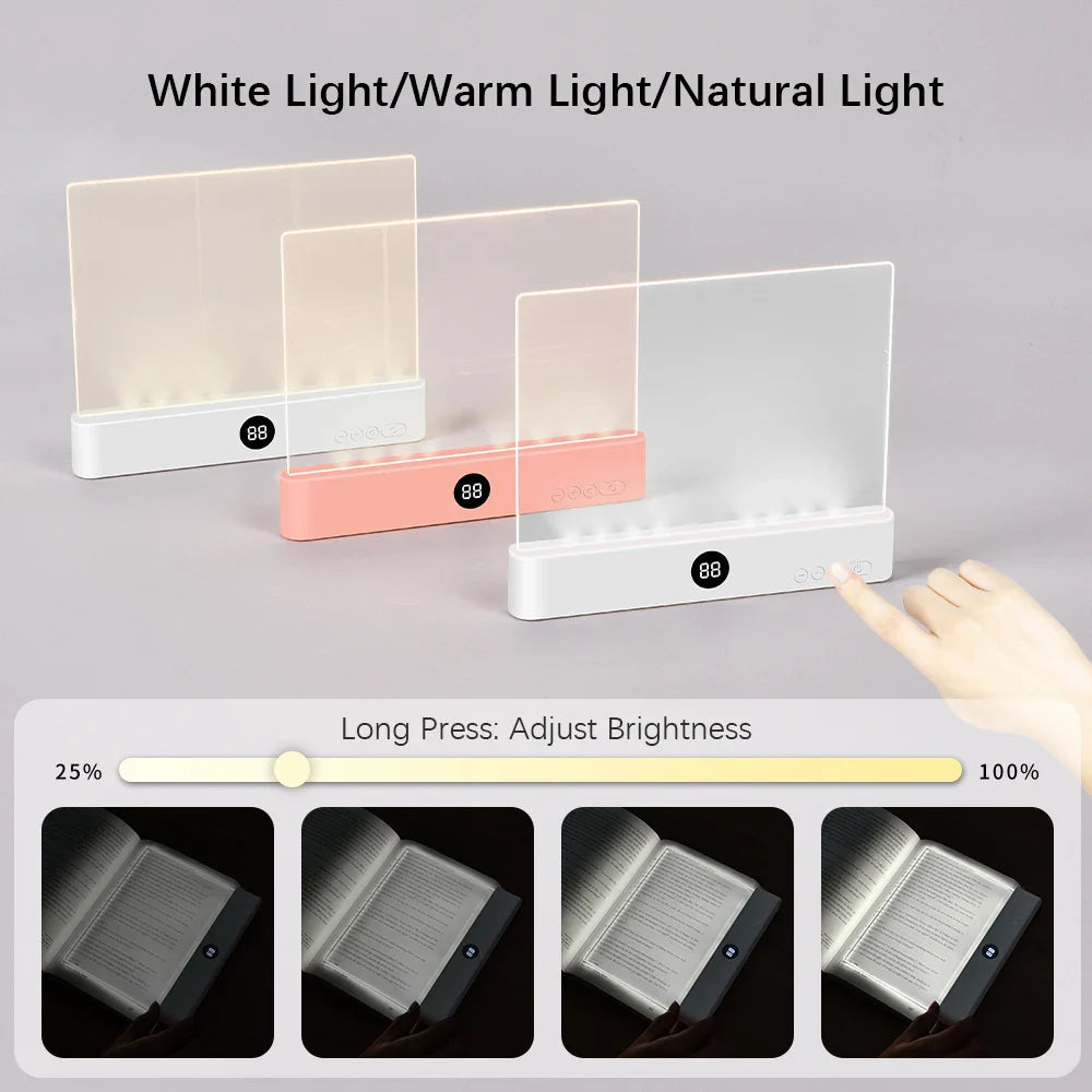 Skanto | Lexora Boklys LED Lese lampe Bokmerke | Portabel & Ultra-tynn | Natt & Reise lys | USB 5V | ABS