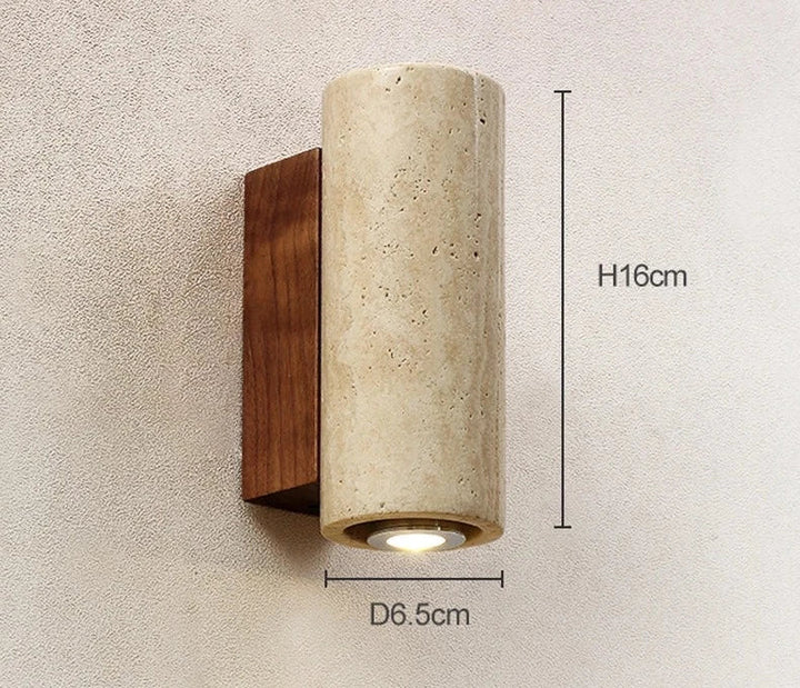 Skanto | Moderne Naturlig LED Vegglampe laget av Travertin