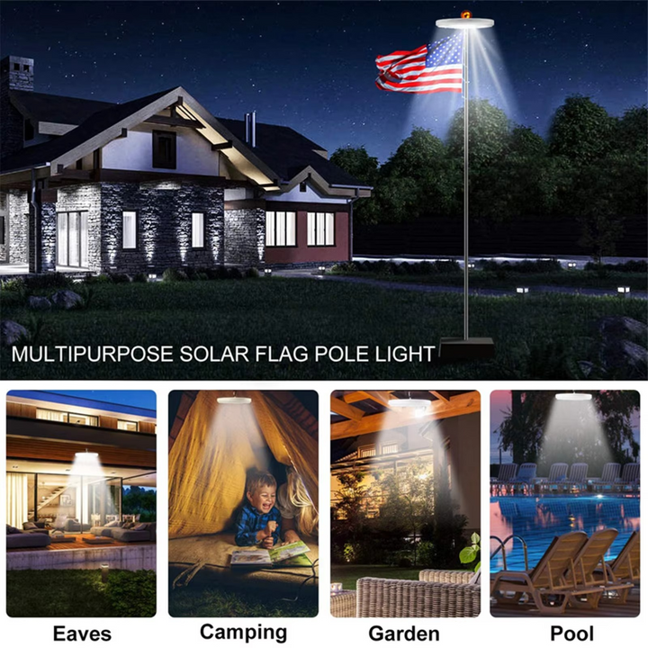 Skanto | Elite Solcelledrevet LED-Flaggstang & Utendørslys