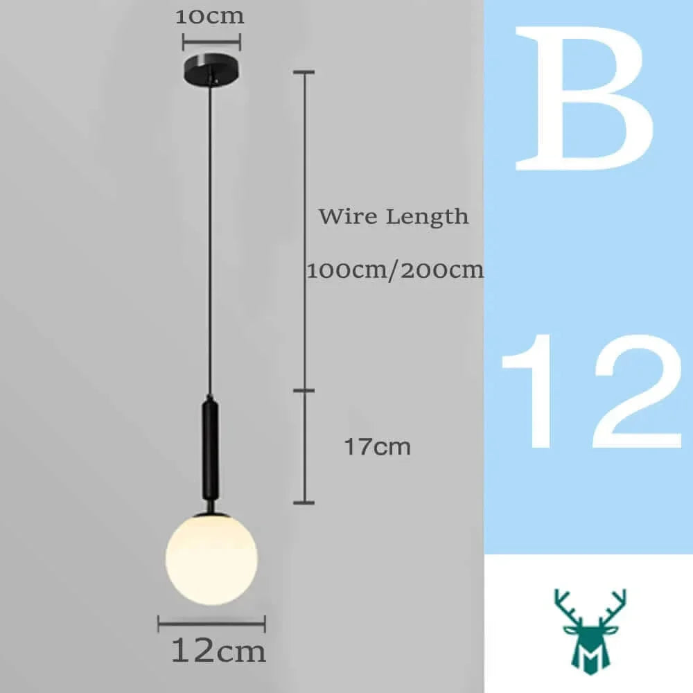 Skanto | Mid-Century Modern Glass Ball Pendant Light