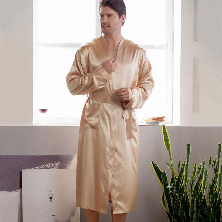 Skanto | RelaxWear Badekåpe - Elegant Sateng Badekåpe for Komfort