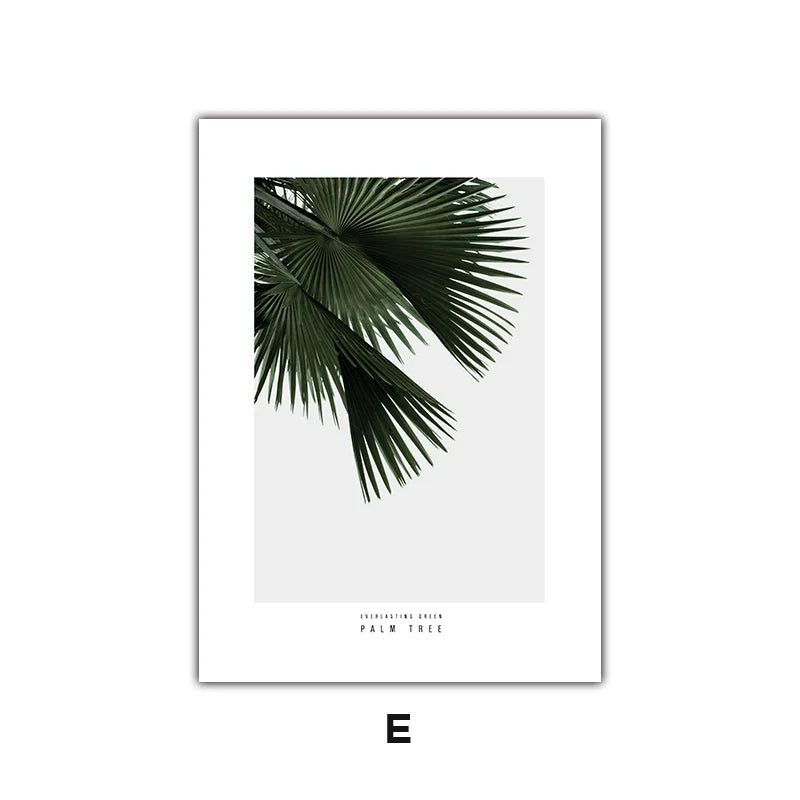 Minimalist Green Leaves Modern Botanical Specimen Wall Art Artistic Canvas Prints Gallery Wall Pictures For Living Room Dining Room Art Decor | Skanto