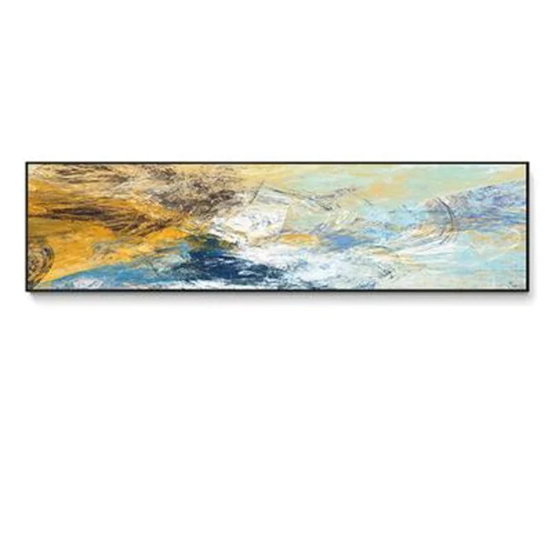 Modern Abstract Wide Format Wall Art Fine Art Canvas Print Pictures for Living Room Over Sofa Art for Bedroom Over Bed | Skanto
