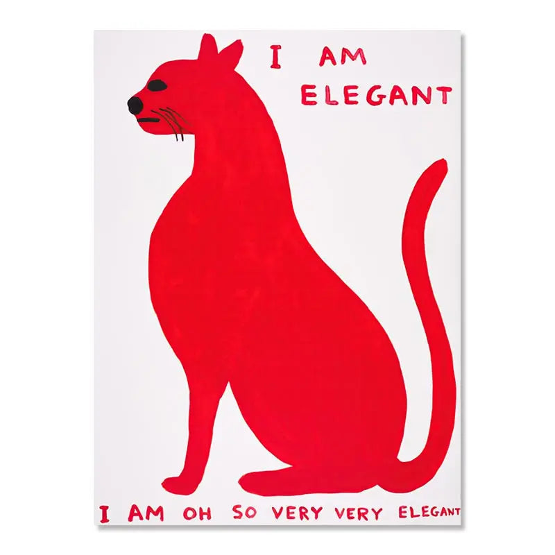 Skanto | David Shrigley Kanin Katt Vin Kjekks Rask Veggkunst Abstrakte Trykk Lerret Maleri Nordisk Plakat Bilder Stue Dekor