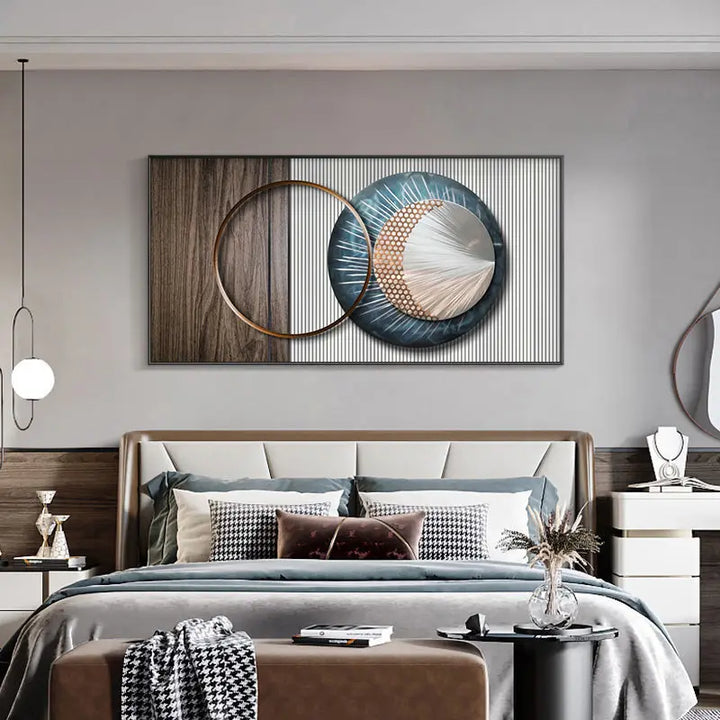 Modern Aesthetic Abstract Sun & Moon Wall Art Fine Art Canvas Prints Pictures for Luxury Loft Living Room Dining Room Lifestyle Art Decor | Skanto