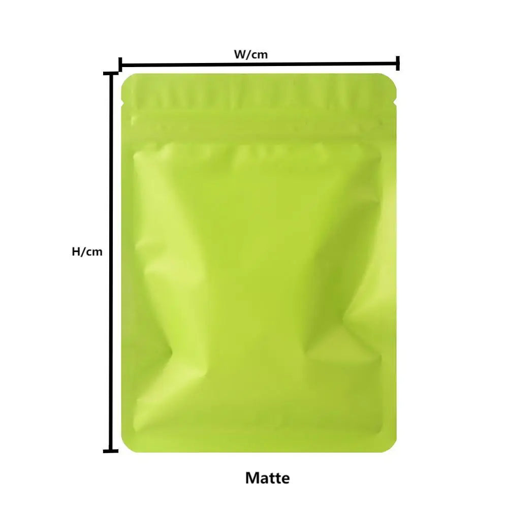 Skanto | 100PCS Dobbeltsidige Frosted Mylar Poser - Flat Bunn, Vanntett, Varmeforseglede Aluminiumsfolie Glidelåsposer